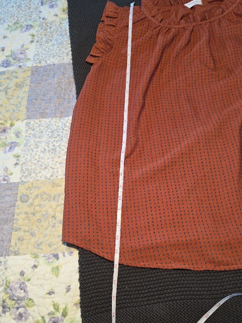 Rust Ruffle-Sleeve Sleeveless Camisole - Picture 6 of 6